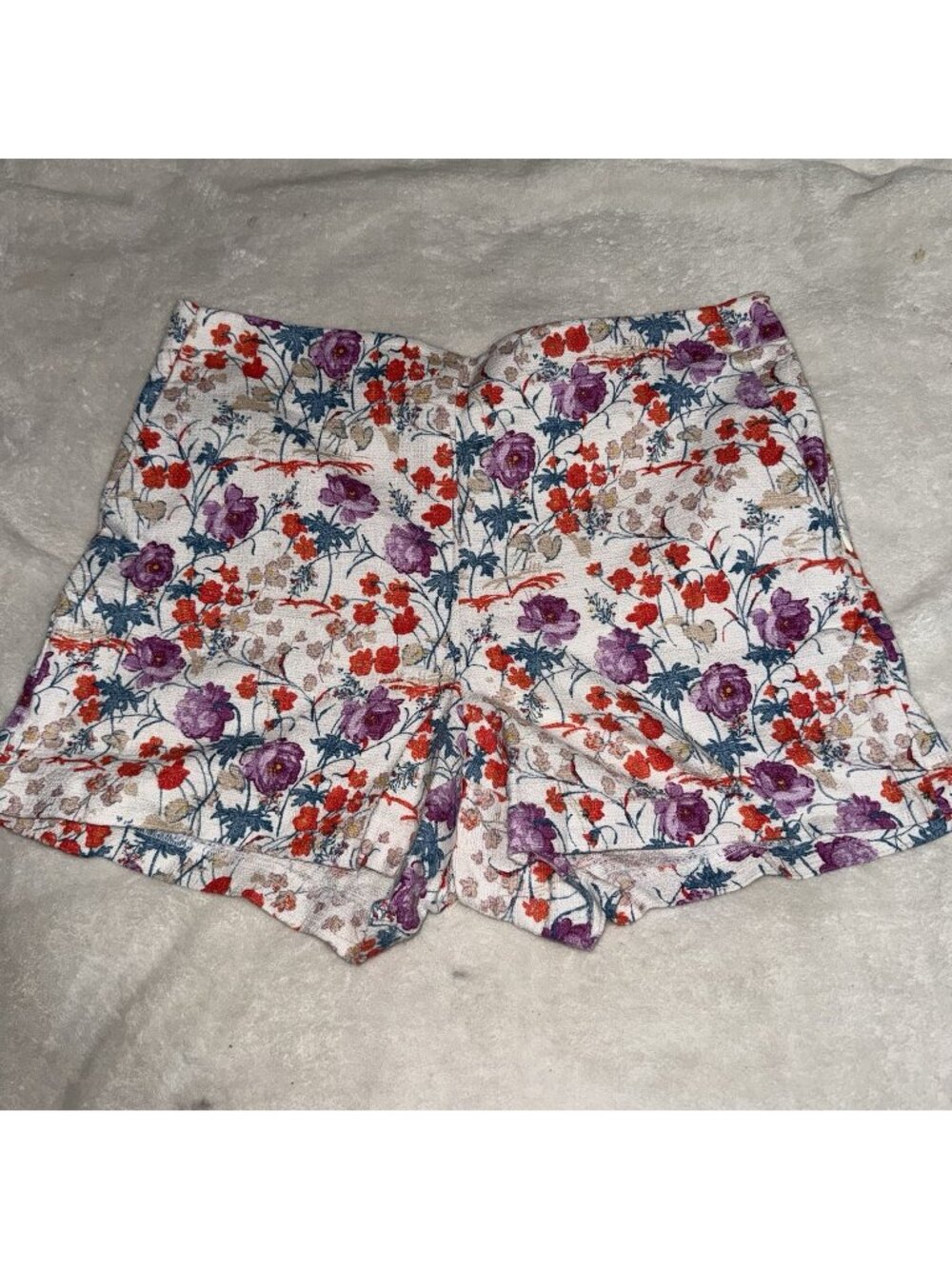 Ann Taylor Womens 10 Floral High Rise Dress Shorts Multicolor Cotton Blend